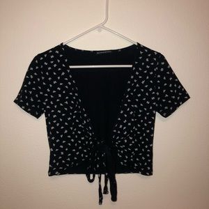 Navy blue Brandy Melville Wrap shirt